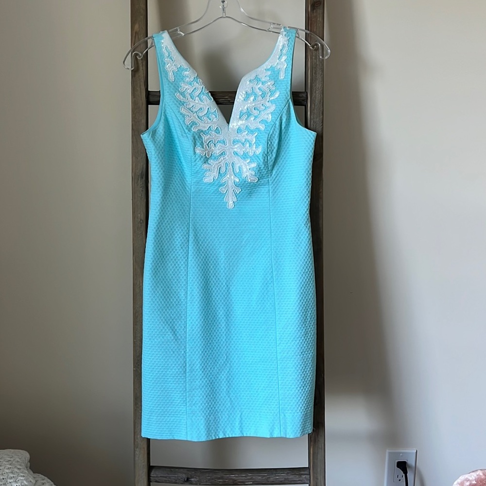 Lilly Pulitzer baby blue and white sundress